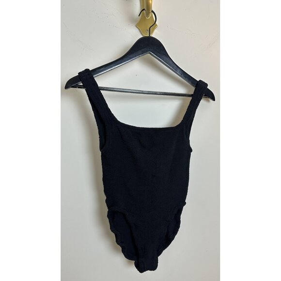 HUNZA G Square Neck One-Piece Swimsuit in Black Size OS - Picture 7 of 11